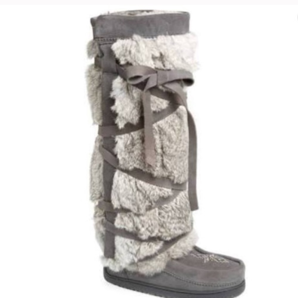 Manitobah Muklucks Rabbit-Fur Tall Wrap Boot